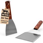 2er Set Grillspachtel Edelstahl + Holfgriffe