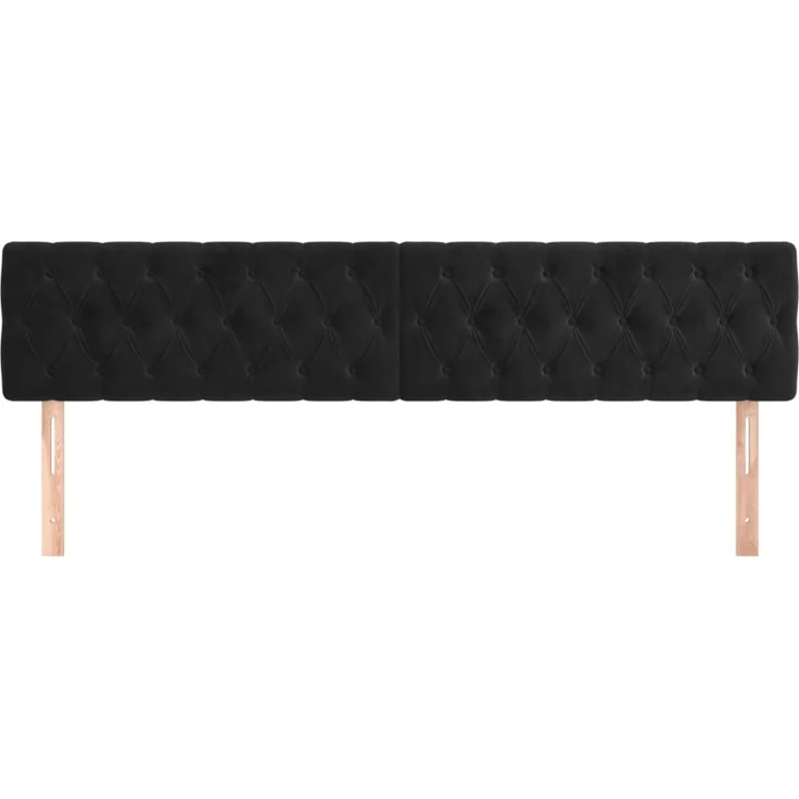 vidaXL Kopfteile 2 Stk. Schwarz 90x7x78/88 cm Samt 346378 – Bild 3