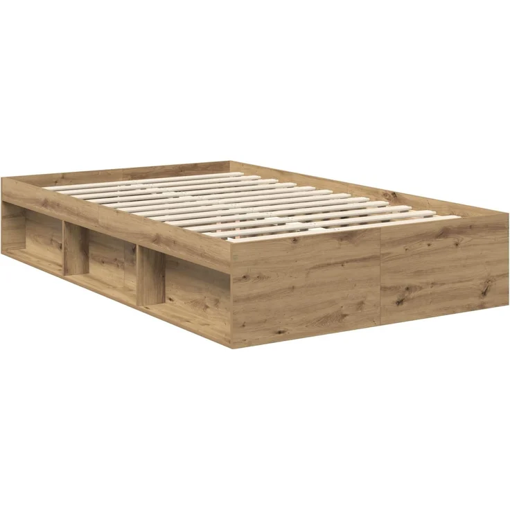 vidaXL Bettrahmen mit Kopfteil Kunsthandwerk Eiche 120 x 190 cm 3411775 – Bild 4