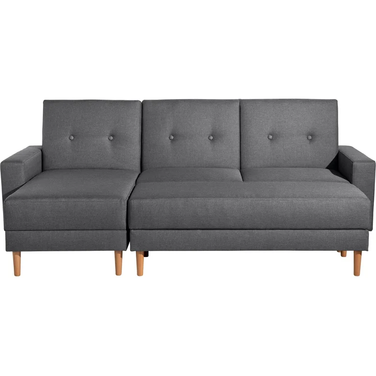 Funktionssofa mit Hocker Kattie Flachgewebe graphit – Bild 3