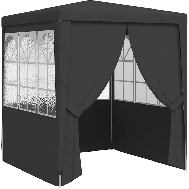 vidaXL Profi Partyzelt mit Seitenwänden UV-beständig Wasserbeständig Pavillon Festzelt Gartenpavillon Gartenzelt Garten Bierzelt 2x2 m Anthrazit 90g/m² – Bild 1
