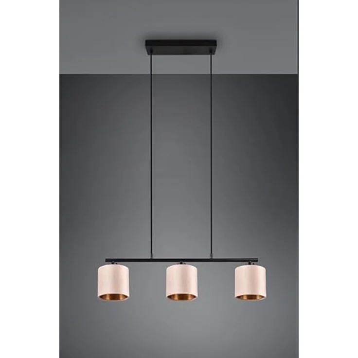 Trio Pendelleuchte Julieta 3-flammig Beige, 66 cm x 12 cm, zeitloses Design mit goldener Innenseite – Bild 8
