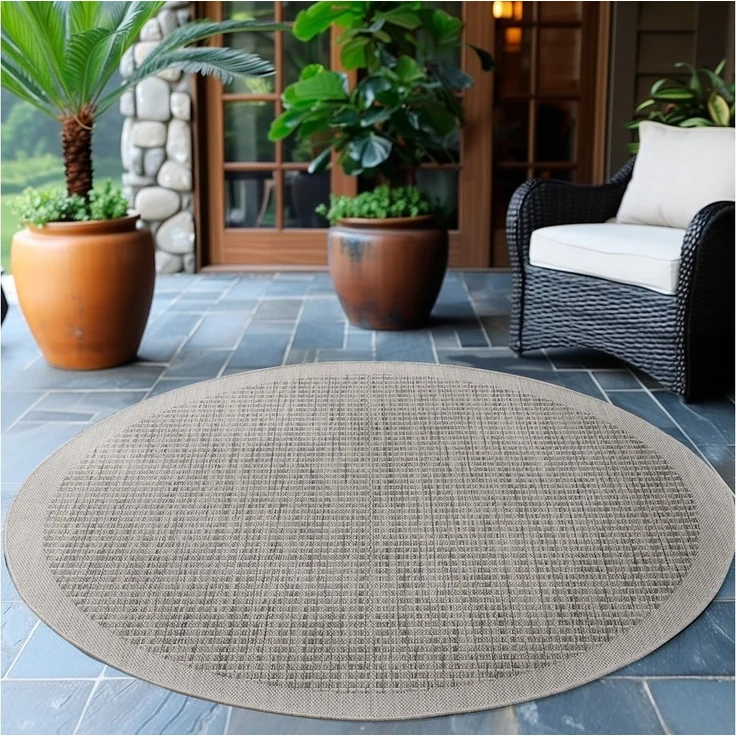 Ayyildiz Teppiche Outdoorteppich GIZA 1410, rund, Höhe: 3 mm, In- und Outdoor, Wetterfest, Wasserabweisend, robust – Bild 1