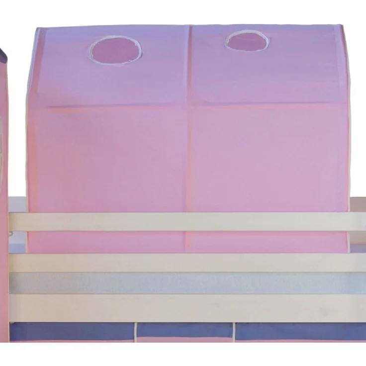 Homestyle4u Tunnel für Hochbett, Baumwolle rosa, B/H/T: 90 x 70 x 100 cm – Bild 3
