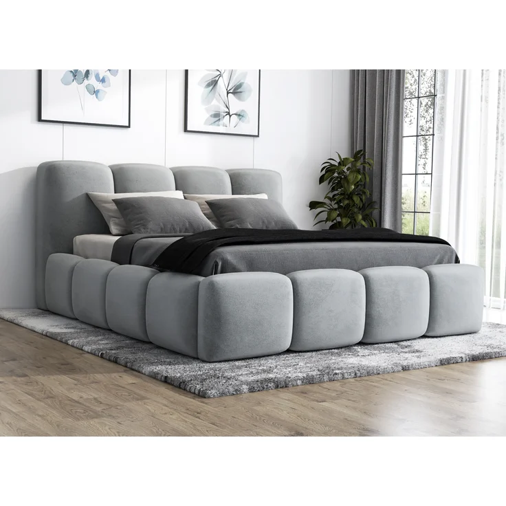 Polsterbett DONA 180x200 mit Matratze, Bettkasten und Lattenrost. Farbe: Silber 15 – Bild 2