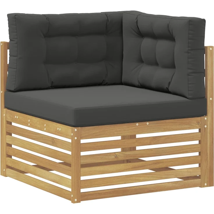 vidaXL Outdoor-Sofagarnitur 9 pcs Weiß und Anthrazit Massivholz Akazie 3390992 – Bild 5