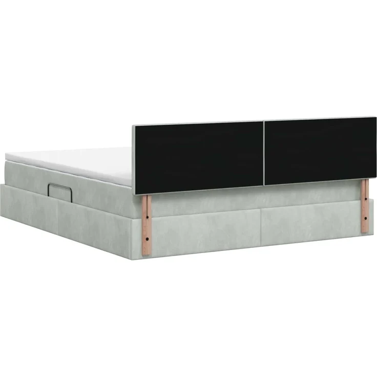 vidaXL LED-Speicherbett mit Matratze Hellgrau 180 x 200 cm Samt 3459204 – Bild 10