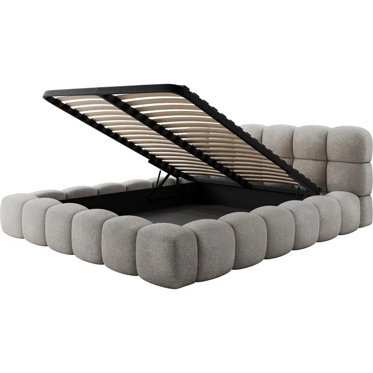 Compleo Polsterbett BUBBLE boucle Designerbett 140/160/180x200 BIZU, Wolkenbett, TOPSELLER Stauraumbett MADE IN EU – Bild 3