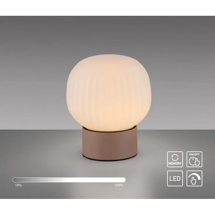 JUST LIGHT 15175-39 NAMI Tischleuchte sand geriffeltes Opalglas