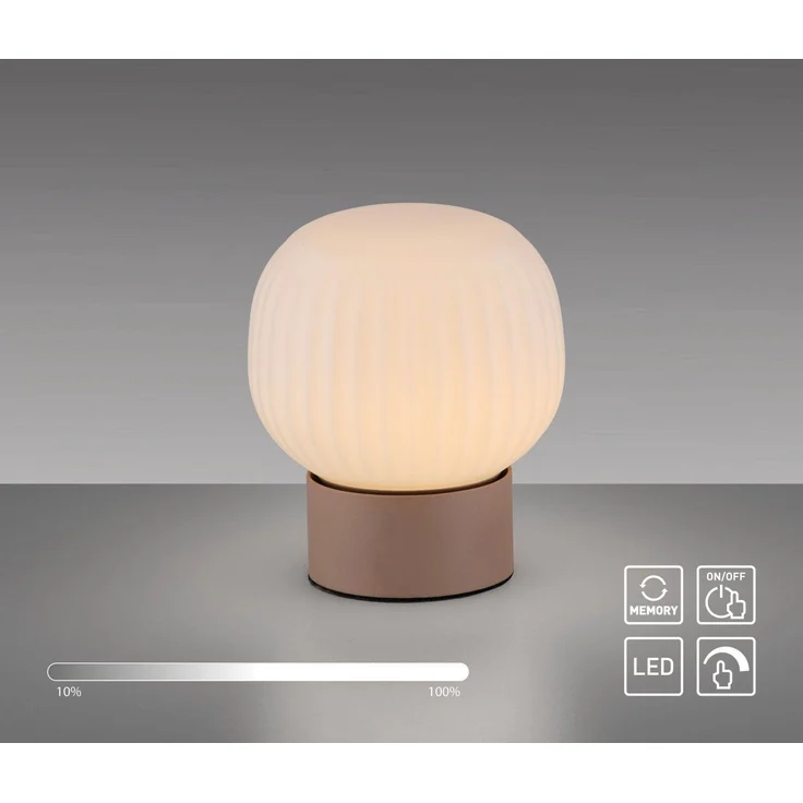 JUST LIGHT 15175-39 NAMI Tischleuchte sand geriffeltes Opalglas – Bild 1
