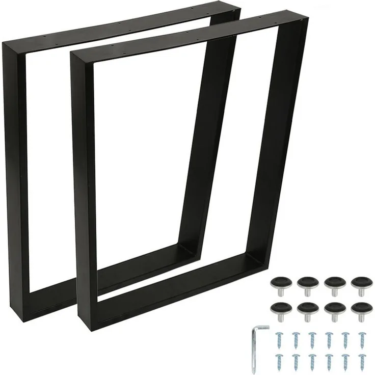 JEOBEST Tischbein 2er Set Tischbeine Metall 60 x 72 cm Möbelfüße Tischfuß, Vierkantprofilen, Industriedesign, DIY-Couchtisch, Schreibtisch..