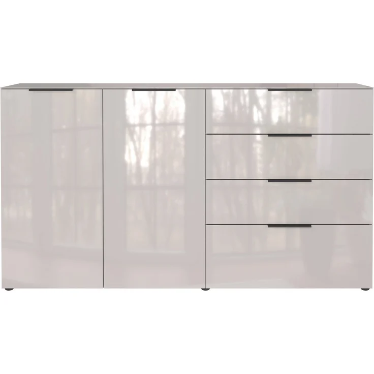 Sideboard Owingen / Oakland, Glas, Holzwerkstoff, Grau, 184 x 102 x 42 cm – Bild 1