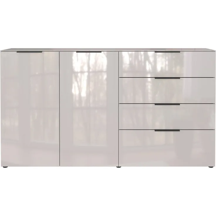 Sideboard Owingen / Oakland, Glas, Holzwerkstoff, Grau, 184 x 102 x 42 cm