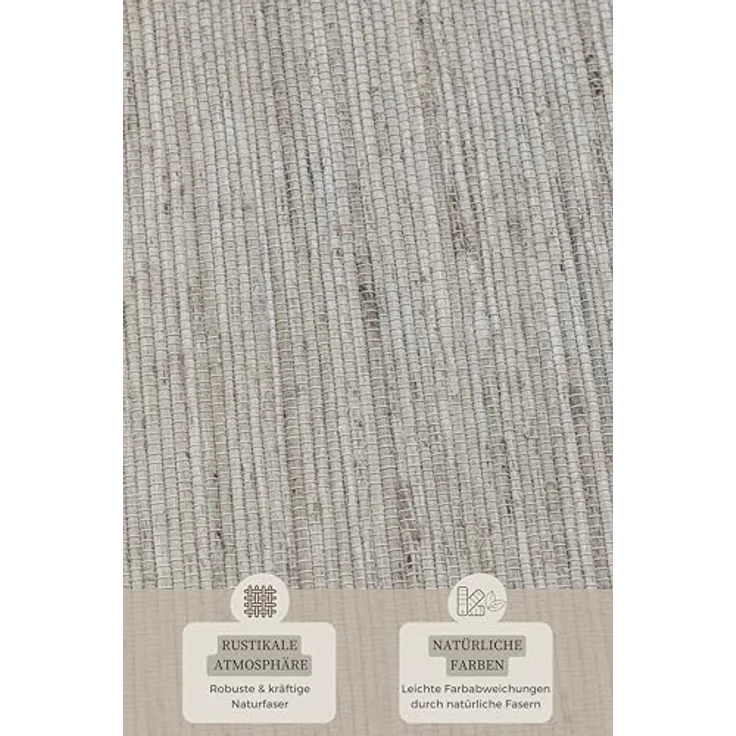 HANSE Home Teppich Dhaka Juteteppich, rechteckig, Höhe: 5 mm, Handgewebt, Jute, Wolle, Natur, Wohnzimmer, Flur, Klassisch, Boho – Bild 6