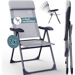Casaria Gartenstuhl, Klappbar 2er Set 7-fach Verstellbar Alu mit hoher Rückenlehne