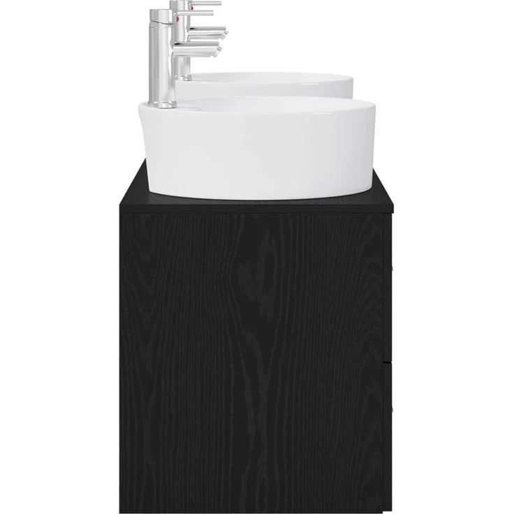 vidaXL Badezimmerschrank-Set 3 stk. Schwarz 129 x 44,5 x 82 cm 3405884 – Bild 6
