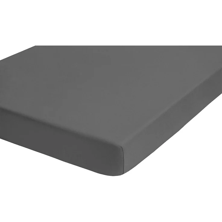 Biberna Jersey-Spannbetttuch, 100 % Baumwolle, Titanium, 1x 90x190 cm - 100x200 cm – Bild 4