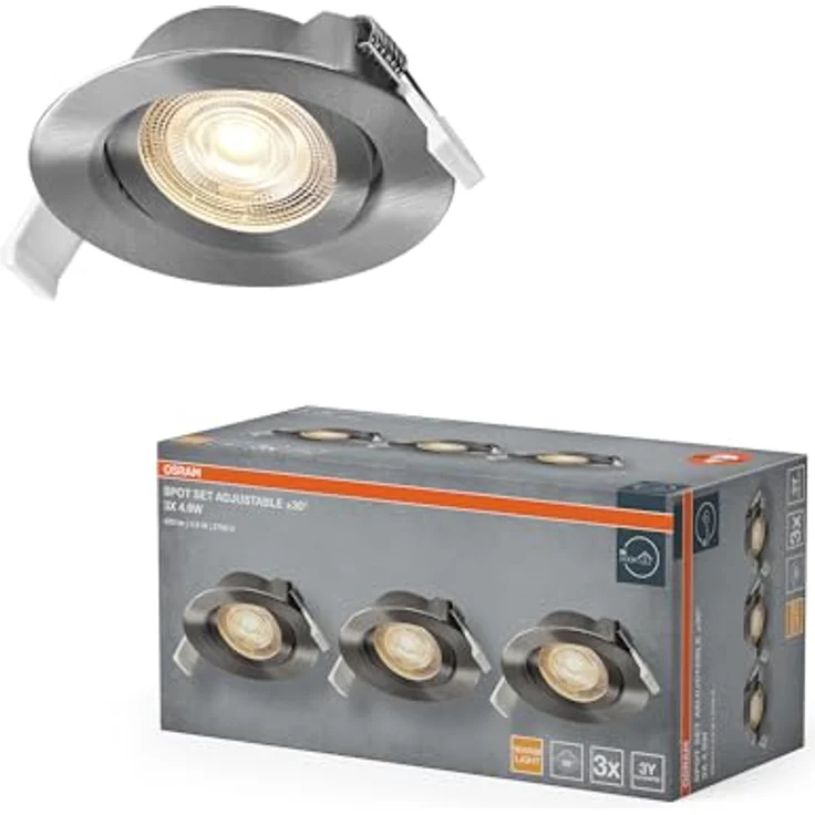Osram Spot Set LED Einbaustrahler 4,9W Flexibel Satin-Nickel – Bild 1