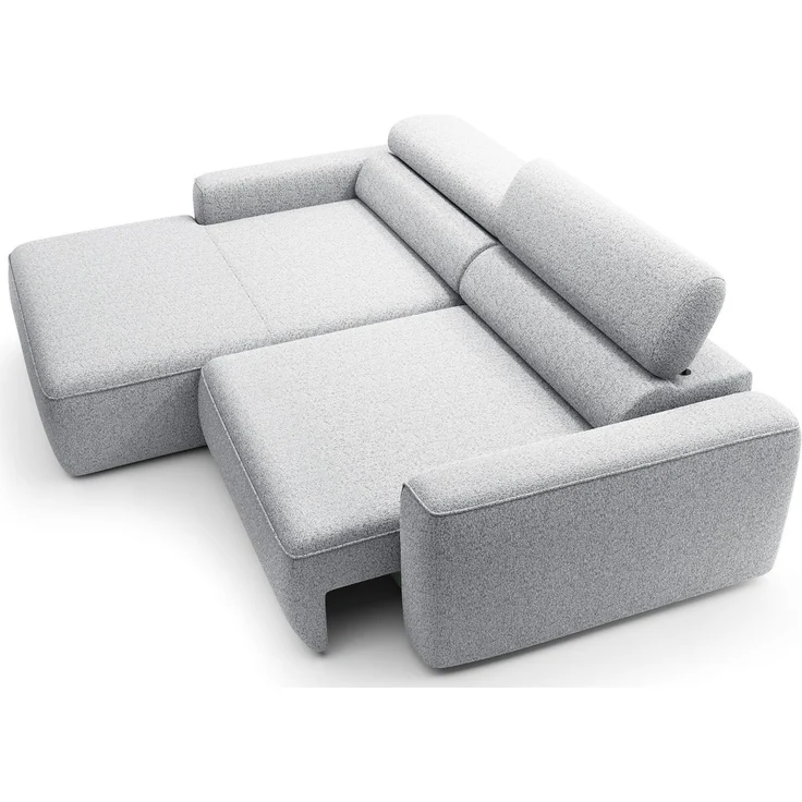 Selsey 'Fando' Ecksofa mit Schlaffunktion, L-Form, 4-Sitzer, Flechtstoff Hellgrau, 252 cm, links – Bild 5