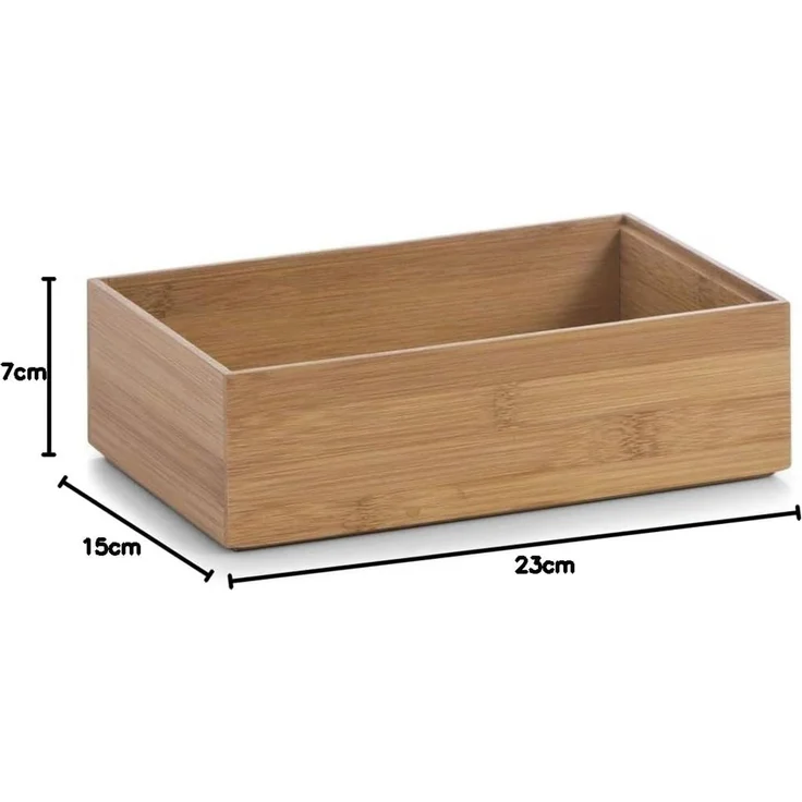 Zeller Present Aufbewahrungskorb Ordnungsbox, Bambus, 1500 ml, 23 x 15 x 7 cm – Bild 5