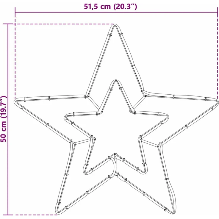 vidaXL Weihnachtsstern Kaltweiß 51,5 x 50 cm Eisen 72 LEDs 42018959 – Bild 11