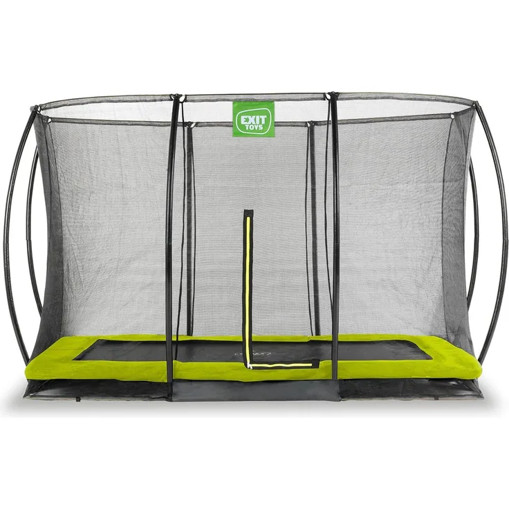 EXIT Trampolin Silhouette Ground Rechteckig + Sicherheitsnetz 214x305 cm grün