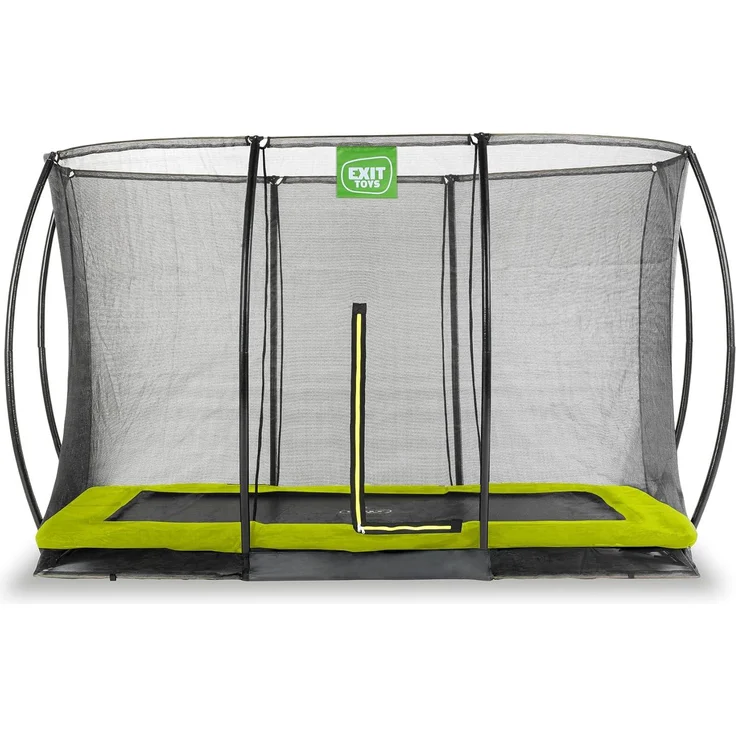 EXIT Trampolin Silhouette Ground Rechteckig + Sicherheitsnetz 214x305 cm grün – Bild 1