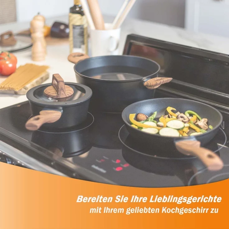 Livoo 5-tlg. Kochgeschirr-Set Aluminium Schwarz 443556 – Bild 2