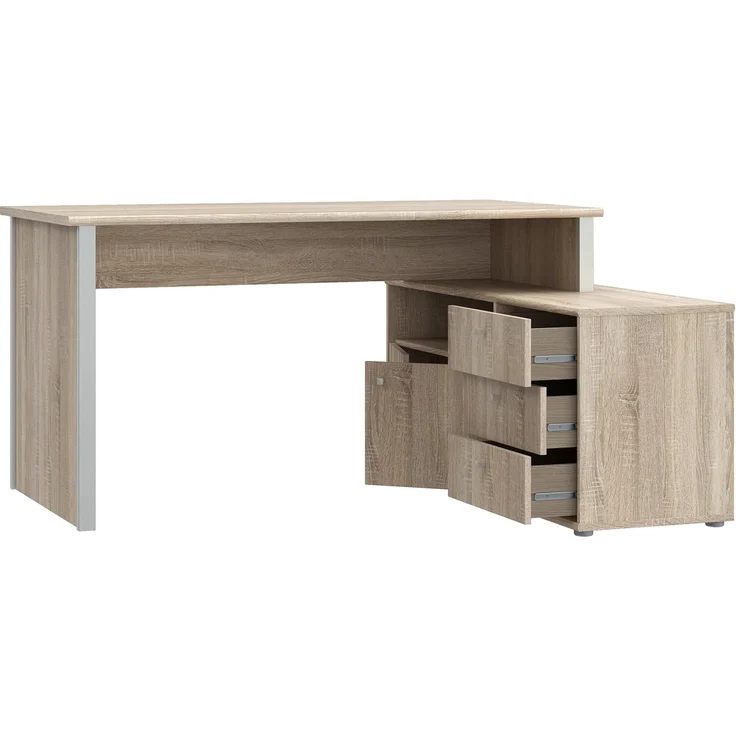 Forte Schreibtisch TEMPRA 2 - Büro in Sonoma Eiche (D30F)-Grey (A11) – Bild 6