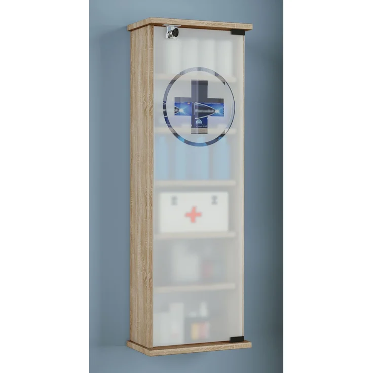 VCM Medizinschrank Omal 917096 Sonoma-Eiche H. 92 x B. 31 x T. 18 cm – Bild 3