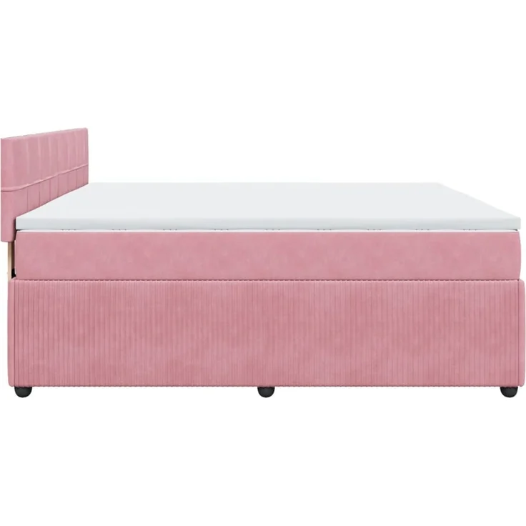 vidaXL Boxspringbett mit Matratze Rosa 200x200 cm Samt 3287835 – Bild 9