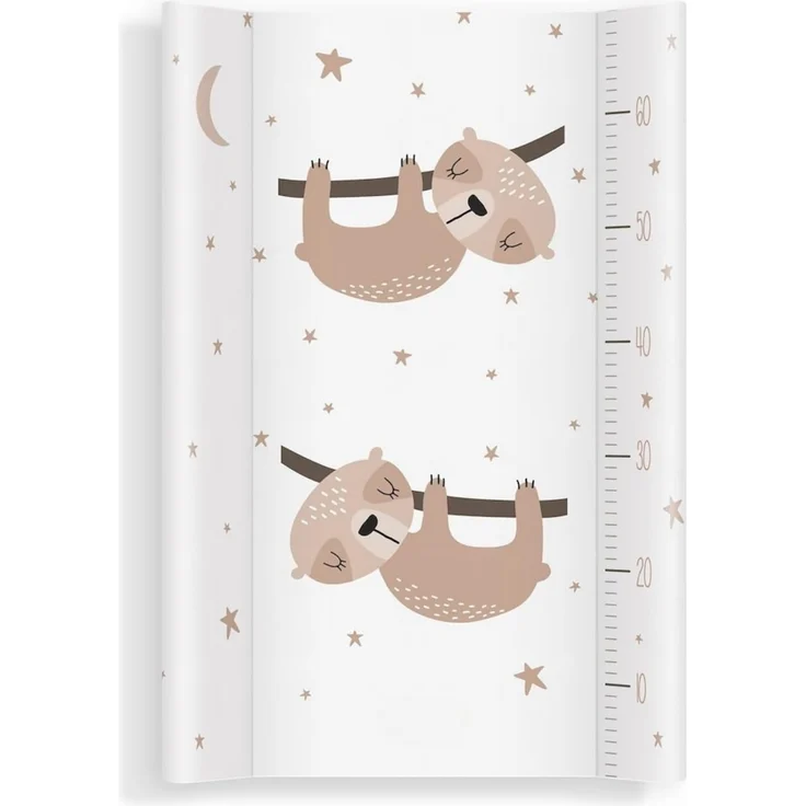 Wickelauflage 70x47 cm, Weiß mit Faultieren – abwaschbar & weich, profilierte Ränder für mehr Sicherheit – Wickeltischauflage für Wickelkommode – Baby Wickelunterlage mit Komfortfüllung – Bild 1