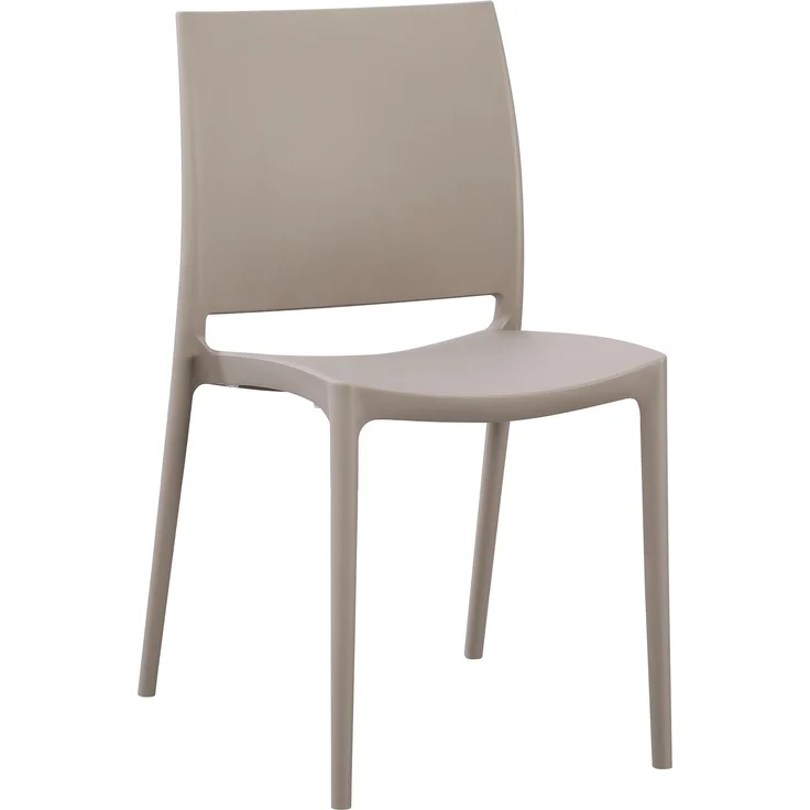 CLP Gartenstuhl Meton mit Lehne stapelbar wetterfest UV-beständig bis 150 kg,taupe – Bild 1