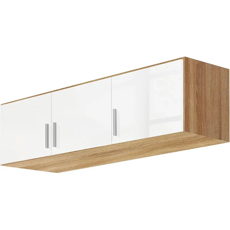 Schrankaufsatz Chile / Celle, Holzwerkstoff, Weiß, Holzfarben, 136 x 39 x 54 cm – Bild 1