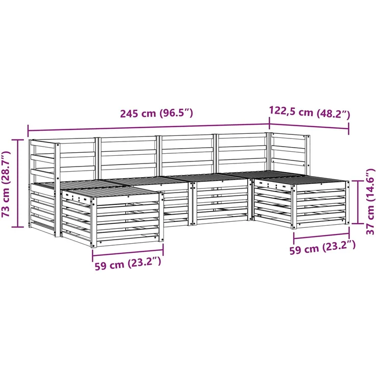 vidaXL Outdoor-Sofagarnitur 6 stk. 6-Sitzer Natur Massivholz Akazie 3375229 – Bild 8
