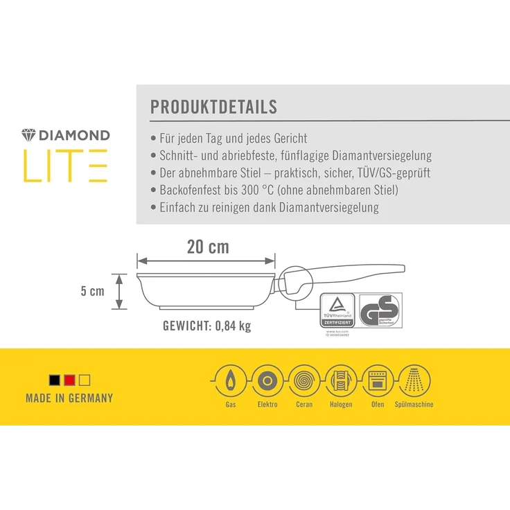 WOLL Pfannen-Set MADE IN GERMANY Bratpfanne Gusspfanne Diamond Lite, Aluminiumguss (1-tlg), NICHT Induktionsgeeignet – Bild 6