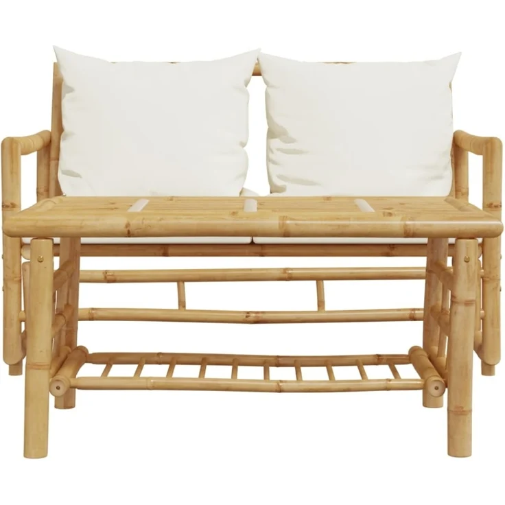 vidaXL 2-teiliges Gartensofa-Set mit Kissen Bambus 365870 – Bild 4