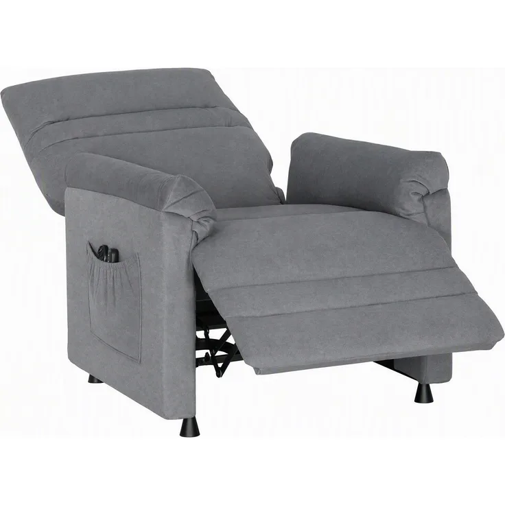 Wohnora-Relaxsessel, Fernsehsessel mit Liegefunktion, Lendenheizung, 2 Fernbedienungen, USB-Anschluss, Leisem Motor, Grau,H 1060cm x T 990cm x B 820cm