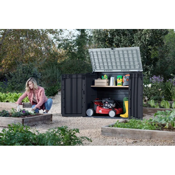 Keter Aufbewahrungsbox Store It Out PRIME 71,5x132x113,5 cm Gartenbox Mülltonnen – Bild 3