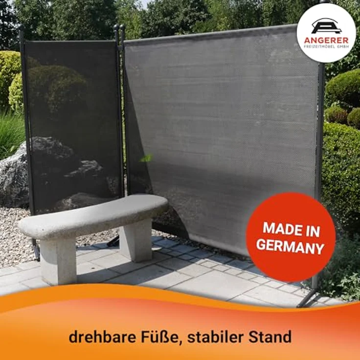 Angerer Freizeitmöbel GmbH Stellwand Primetex - Raumteiler & Raumtrenner Sichtschutz - einfache Montage ohne Bohren - Outdoor Paravent für Windschutz & Schatten auf Balkon (178x178 cm, Dunkelgrau) – Bild 8