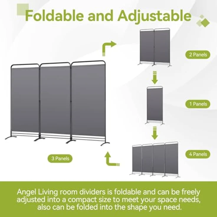 Angel Living Paravent Klappbar Raumteiler Freistehend Sichtschutzwand (3 St), Paravent 3 Teilig, 243(B) x 50(T) x 180(H)cm – Bild 3