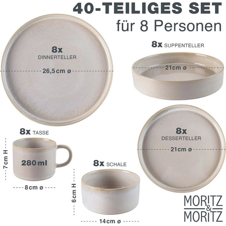 Moritz & Moritz CASTELLO Geschirrset 40 tlg. – Bild 2