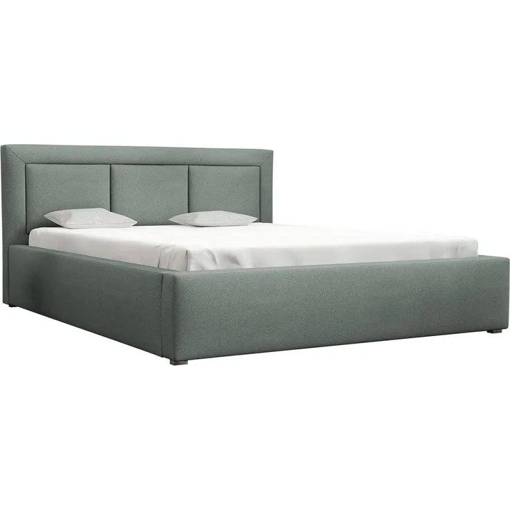 Polsterbett Moden mit Gerolltes Lattenrost, Grün, 120x200 cm, mit Bettkasten