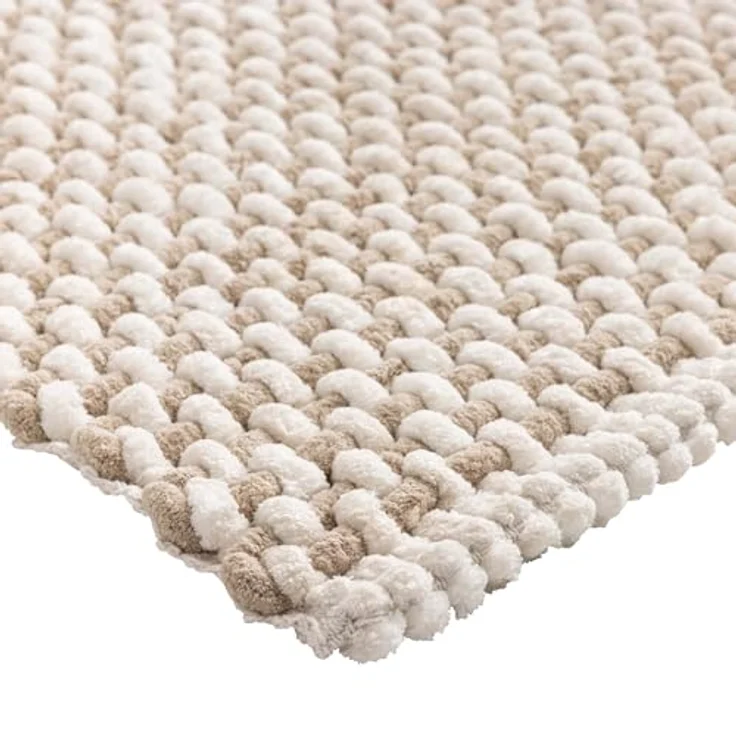 Douceur d'Intérieur, Rafael Badteppich (50x80 cm), Sandfarben, Baumwolle/Polyester Chenille – Bild 4