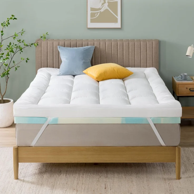 Zinus Matratzenauflage für Doppelbett, 160x190 cm, 10 cm aus offenzelligem Memory-Schaum, weicher und atmungsaktiver Bezug, weicher Komfort, Oeko-Tex-Zertifiziert, maschinenwaschbar