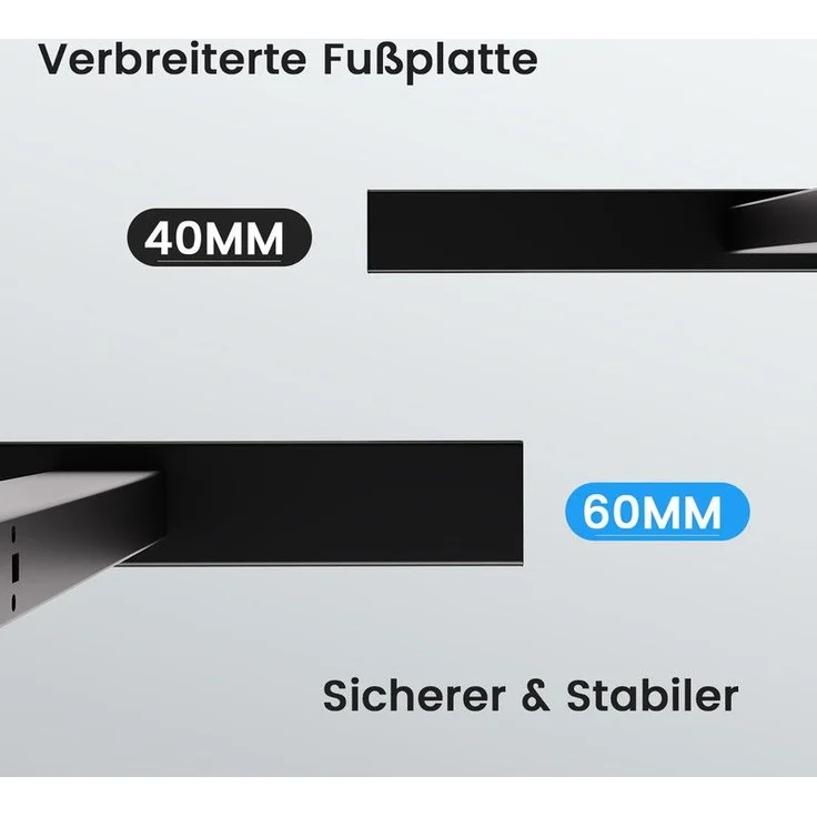 HOMAVO höhenverstellbares Tischgestell, geeignet für Tischplatten mit einer Breite von 50–70 cm, schwarz, Höhen-Speicherfunktion – Bild 6