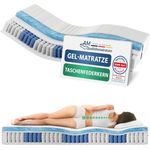 AM Qualitätsmatratzen - Gelschaum-Matratze 200x200 cm H2 - Taschenfederkernmatratze Gelschaum 200x200 - Matratze mit integrierter 6cm Gelschaum-Auflage - 24cm Höhe - Made in Germany