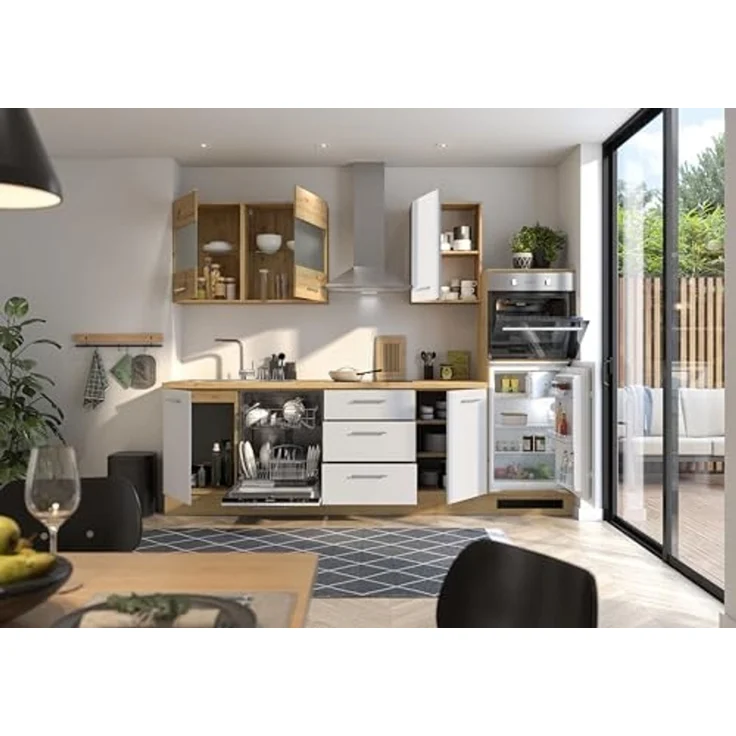 Bega BBK Küchenblock mit E-Geräten CAPRI - Küche in Weiß-Artisan Eiche – Bild 5