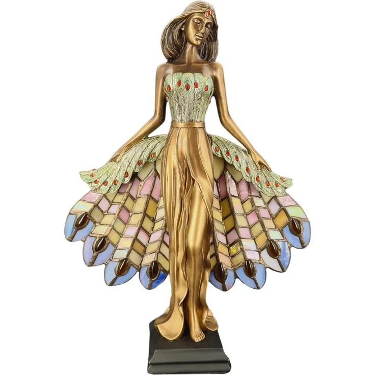 abc HOME Tischleuchte Leuchte im Tiffany-Stil Dame, ohne Leuchtmittel, Tiffany-Stil
