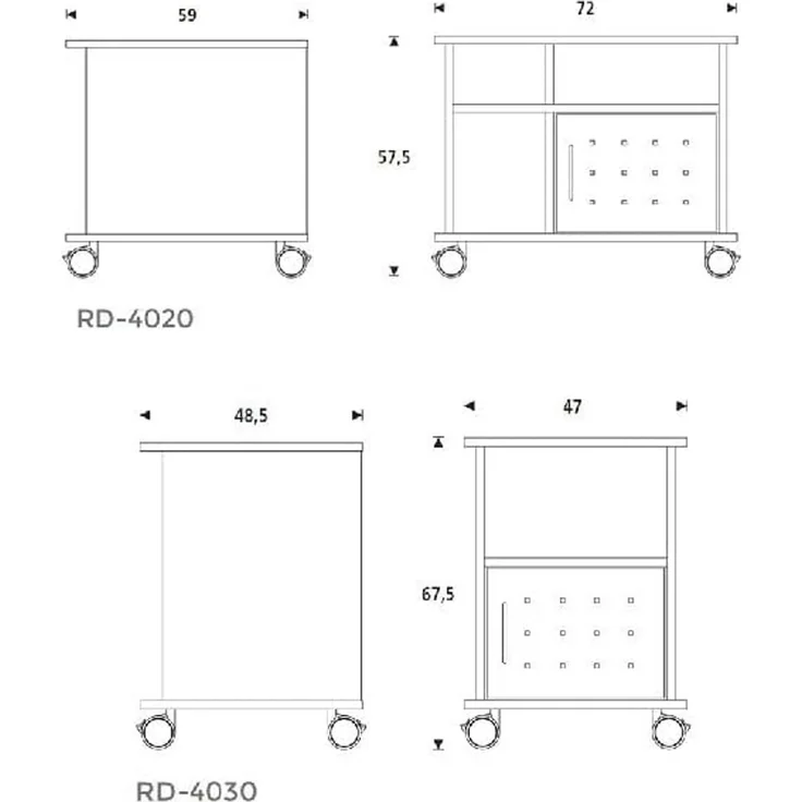 Rocada Ablagewagen RD 4030/1 47x70x48cm 2 Fächer grau – Bild 10
